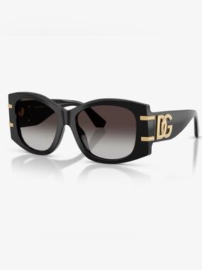 Dolce & Gabbana Black Sunglasses with Gold DG Accent